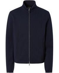 ZEGNA - Cotton Wool And Silk Full Zip Sweatshirt - Lyst