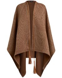 Etro - Wool And Cashmere Jacquard Cape - Lyst