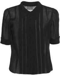 Maison Margiela - Sheer Pleated Button-Up Top - Lyst