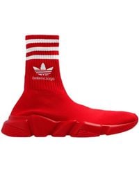 Balenciaga - X Adidas Logo Embroidered Sock Sneakers - Lyst