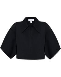 Alaïa - Alaïa Short-Sleeved Cropped Polo Top - Lyst