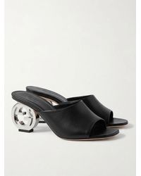 Gucci - Logo Plaque Slip-On Mules - Lyst