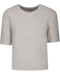 Samsøe & Samsøe - Slightly Cropped Knit T-Shirt - Lyst