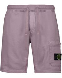 Stone Island - Drawstring Fleece Shorts - Lyst