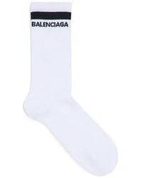 Balenciaga - Logo Ribbed Socks - Lyst