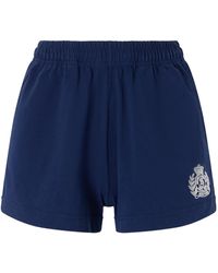 Sporty & Rich - Logo-Embroidered Cotton-Jersey Shorts - Lyst