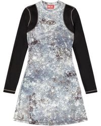 DIESEL - D-Vanne Long Sleeved Mini Dress - Lyst