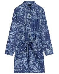 Emporio Armani - Bandana-Print Tie-Front Asymmetric Dress - Lyst