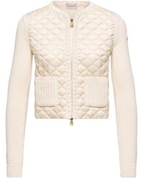 Moncler - Geometric-Quilted Padded Zip-Up Cardigan - Lyst