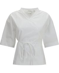 Calvin Klein - Lynn Tie-Waist Cropped Shirt - Lyst
