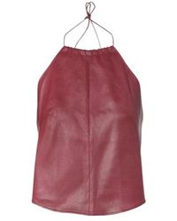 Stouls - Rosie Open-Back Leather Top - Lyst