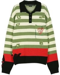 ANDERSSON BELL - Striped Ripped Polo Shirt - Lyst