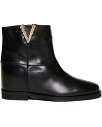 Via Roma 15 - Logo Details Short Boots - Lyst