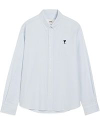 Ami Paris - Stripe Cotton Adc Shirt - Lyst