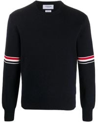 Thom Browne - Stripe Trim Knitted Sweater - Lyst