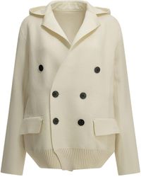 Sacai - Double-Breasted Hooded Coat - Lyst