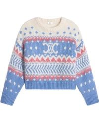 Celine - Crew Neck Fair Isle Sweater - Lyst