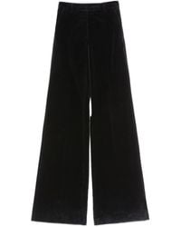 Valentino - Wide Leg Velvet Pants - Lyst