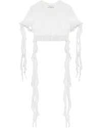 Blumarine - Ruffled Cotton Crop Top - Lyst