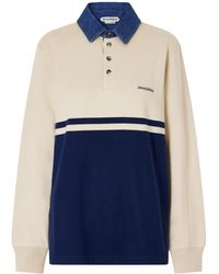 JW Anderson - Embroidered Striped Cotton-Jersey Polo Shirt - Lyst
