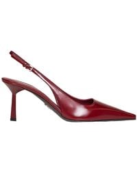 Prada - Slingback Pointed Heeled Pumps - Lyst