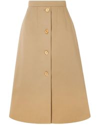 Patou - Button-Fastening Midi Skirt - Lyst