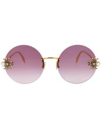 McQueen - Round Tinted Sunglasses - Lyst