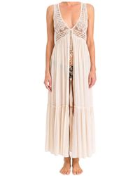 Twinset - Crochet-Knit Midi Beach Dress - Lyst