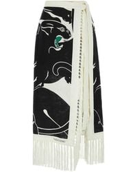 Valentino - Fringed Skirt - Lyst
