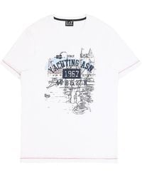 EA7 - Round Collar Logo T-Shirt - Lyst