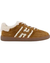 Hogan - Shearling-Trim Low-Top Sneakers - Lyst