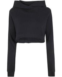 Thom Krom - Cropped Cotton Hoodie - Lyst