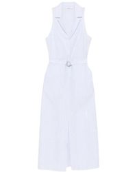 Patrizia Pepe - Striped Belted Midi Dress - Lyst