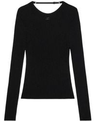 Courreges - Courrèges Lingerie-Detailed Ribbed-Knit Jumper - Lyst