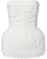 Magda Butrym - Scalloped Cotton-Blend Bandeau Top - Lyst
