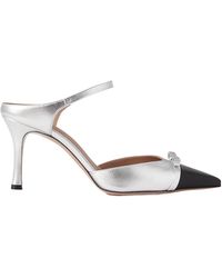 Malone Souliers - Bow-Embellished Two-Tone Metallic Leather Mules - Lyst