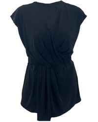 Max Mara - V-Neck Pleated Sleeveless Short-Sleeved T-Shirt - Lyst