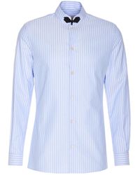 Valentino - Striped Button-Up Shirt - Lyst