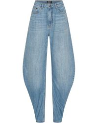 ROTATE BIRGER CHRISTENSEN - Draped Barrel Leg Jeans - Lyst