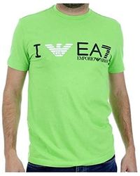 EA7 - Round-Necked Logo T-Shirt - Lyst