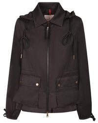 Moncler - Adenium Logo Patch Hooded Coat - Lyst