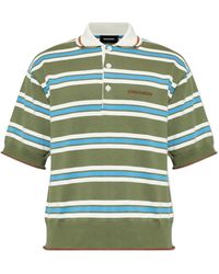 DSquared² - Logo Embroidered Striped Polo Shirt - Lyst