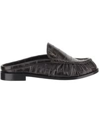 Saint Laurent - Logo Plaque Slip-On Flat Shoes - Lyst