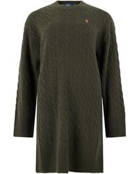 Polo Ralph Lauren - Ralph Lauren Cable-Knit Sweater Dress - Lyst