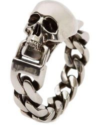McQueen - Skull Chain Ring - Lyst