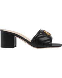 Gucci - Logo-Plaque Quilted Slides - Lyst