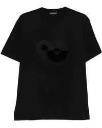 Emporio Armani - Logo Embroidered Crewneck T-Shirt - Lyst