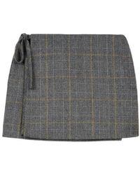 KENZO - Checks' Wrap Short Skirt - Lyst