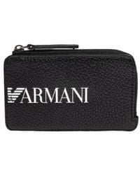 Emporio Armani - Logo-Plaque Zip-Around Cardholder - Lyst
