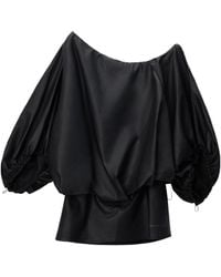Alexander Wang - Zip-Neckline Balloon-Sleeve Mini Dress - Lyst